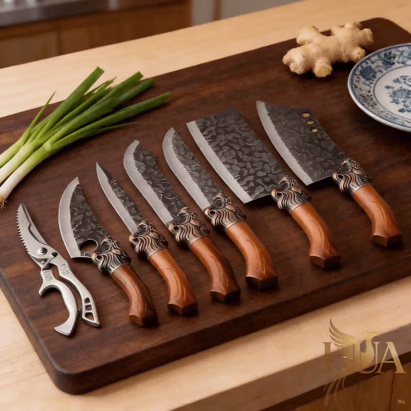 7pcs Professional Chef Knife Set – Hand Forged Stainless Steel Kitchen Knives