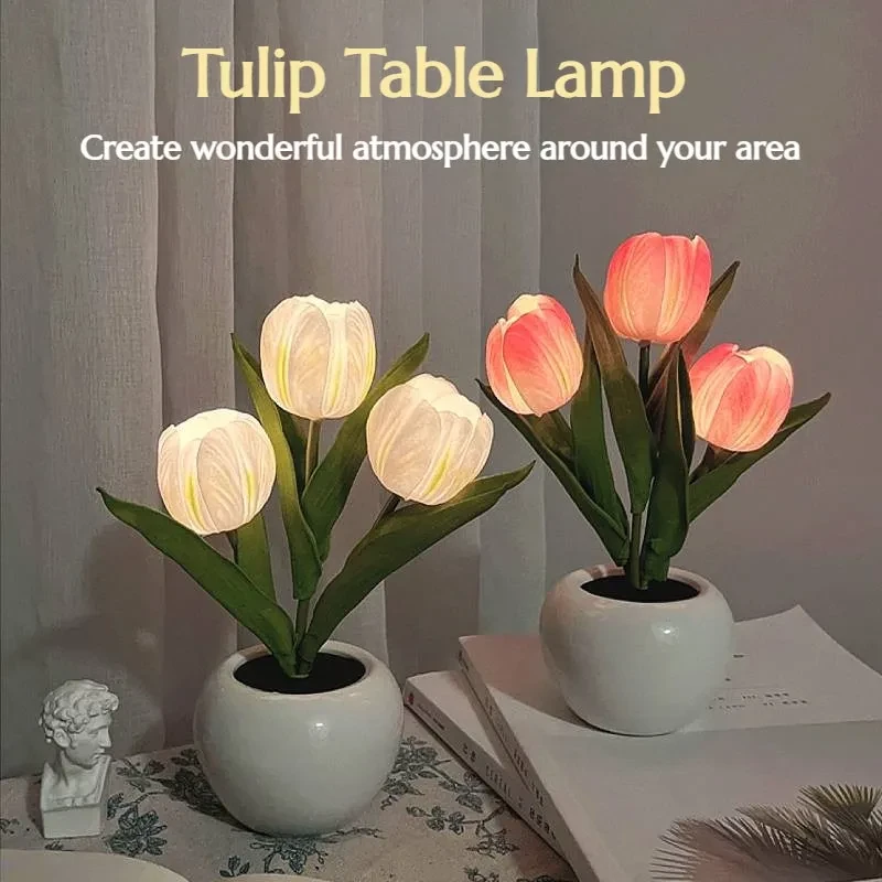 Tulip Night Light with Vase
