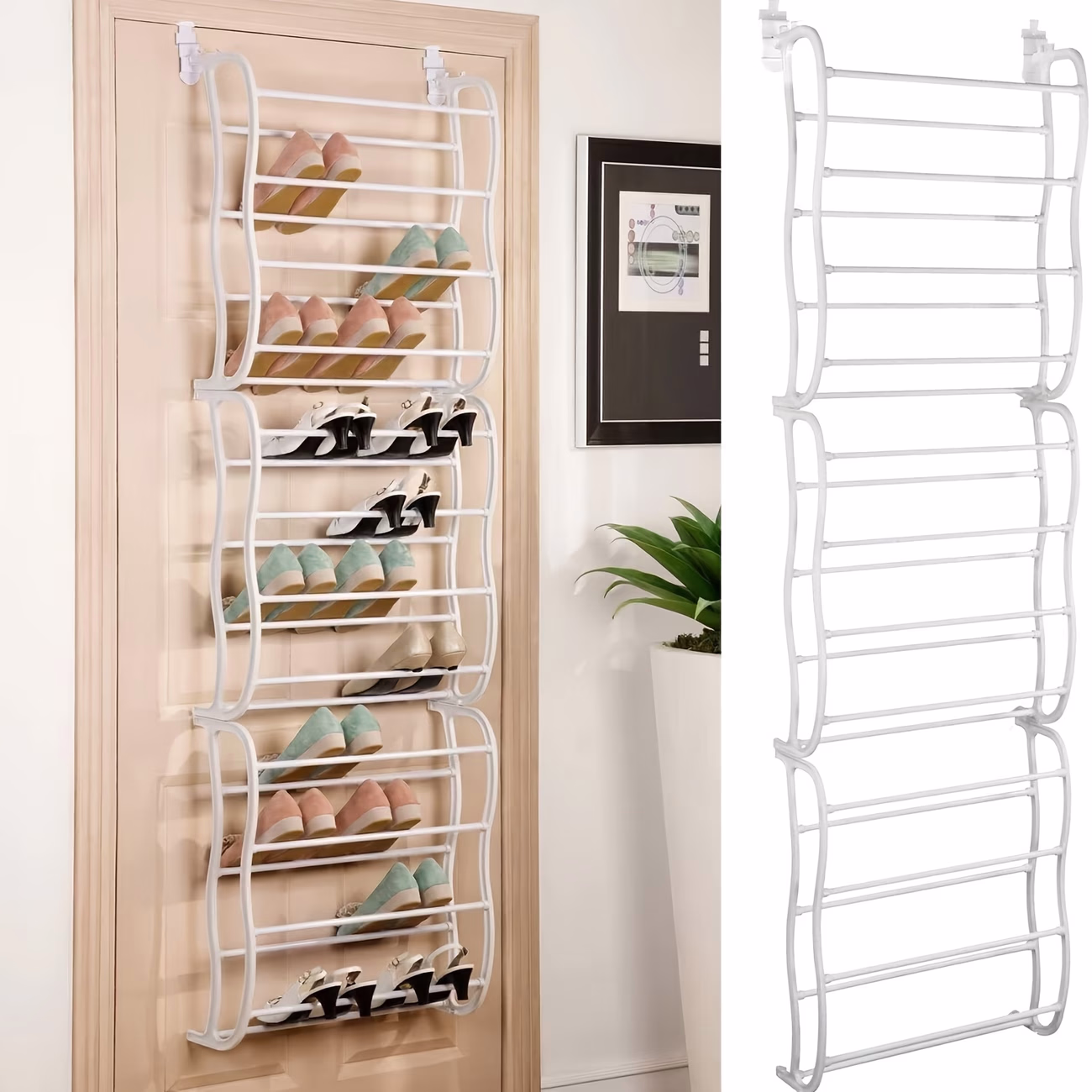 Multi-Functional Hanging Shoe Rack for Behind The Door – Space-Saving Shoe Organizer