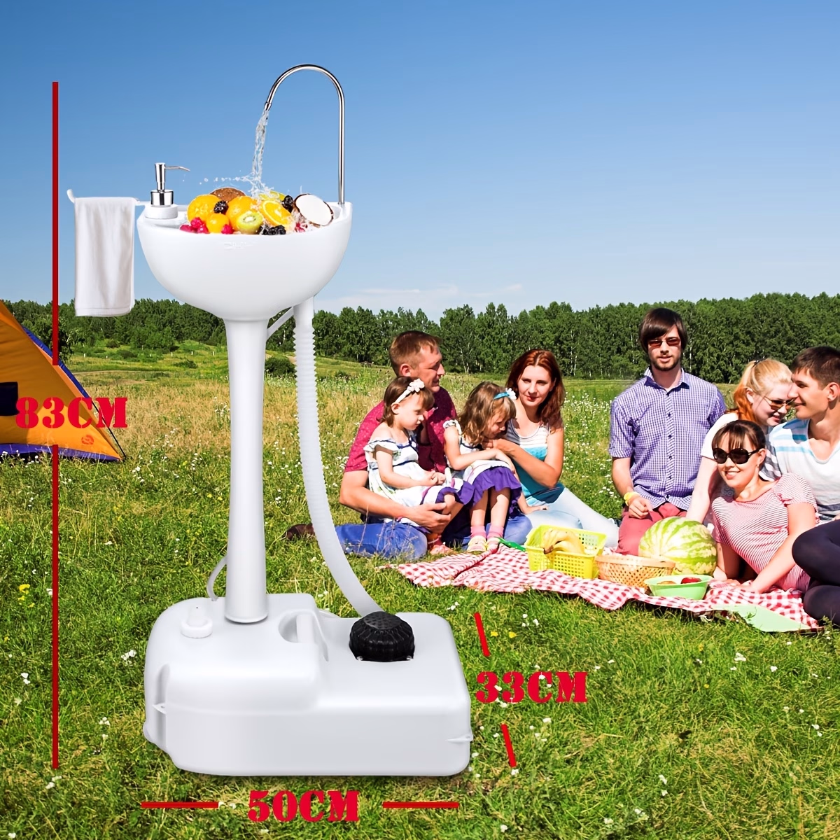 OGL 17L Portable Camping Basin Sink – Wheel Water Tank for Outdoor Travel and Hand Wash