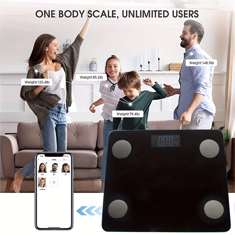 Smart Digital Bathroom Scale with Body Fat Monitoring – High Precision Personal Weight Scale