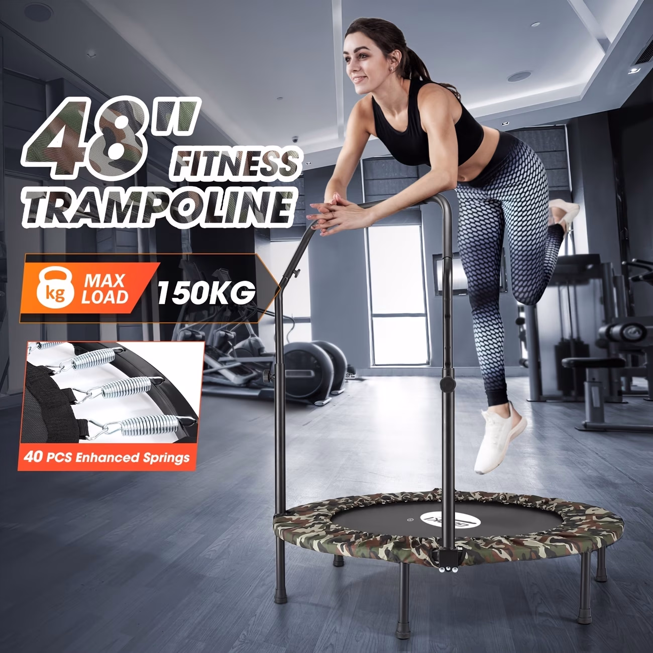Genki Trampoline Bounce Rebounder – Gym Gear for Home Fitness Cardio Workouts