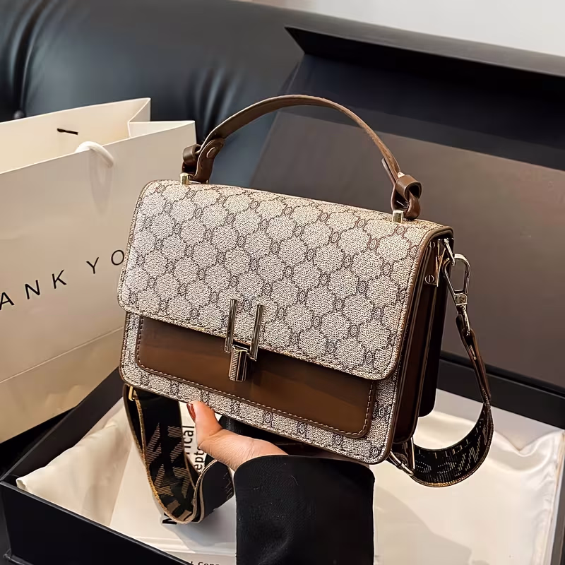 LABOONOO Stylish Women's Handbag – Versatile Shoulder & Handbag with Geometric Floral Pattern