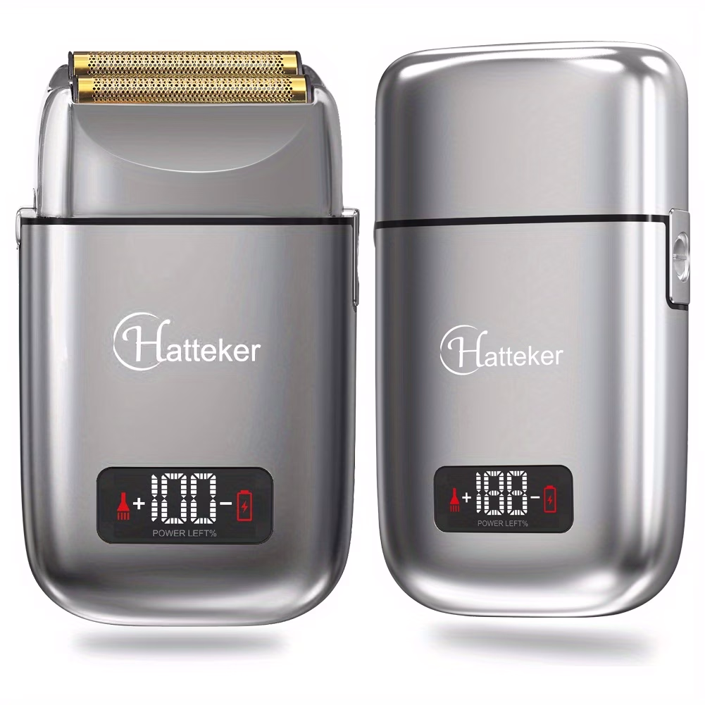 HATTEKER Men's Electric Reciprocating Shaver – Multifunctional Bald Head Machine with LCD Digital Display