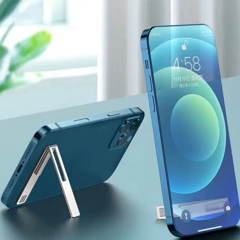 Color: Black - 1pc Zinc Alloy Cellphone Stand Holder Replicate Portable Universal Mobile Phone Stand Support Mobile Phone Accessories Holder