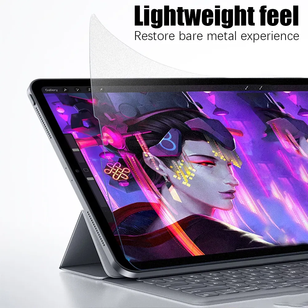 Color: GRAY - Like Paper Film Screen Protector For iPad Air 13 11 5 4 3 M2 M4 2024 Pro 12.9 12 9 10th 9th 8th 7th Generation Mini 6 Matte Film