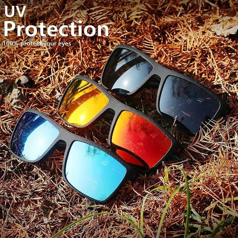 Lenses Color: dark green - 2/3PCS Amazing Men Polarized Sunglasses Unisex UV400 Glasses Fishing Goggles Outdoor Sport Eyewear  for Driving Fishing Cycling