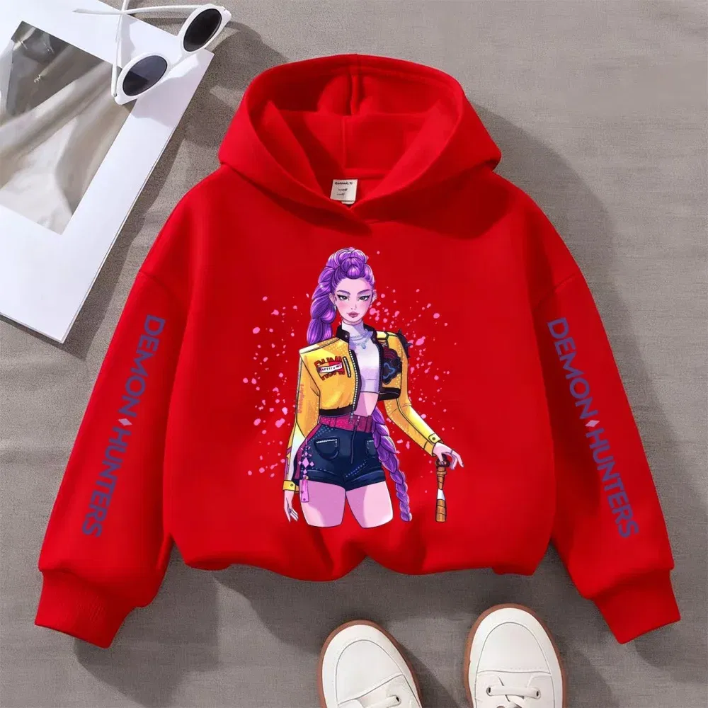 Color: Pink, Kid Size: 134 - Kpop Witch Hunt Children's clothing, including men's and women's spring and autumn hoodies and fashionable sweatshirts