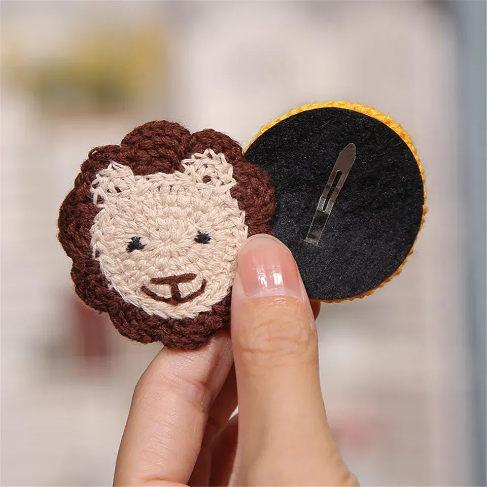 Color: black - Cartoon Handmade Woolen Animal Hairpin Hair Accessories For Girls Hair Clips Children Glitter Felt Fabric Hairclip Cat Barrettes