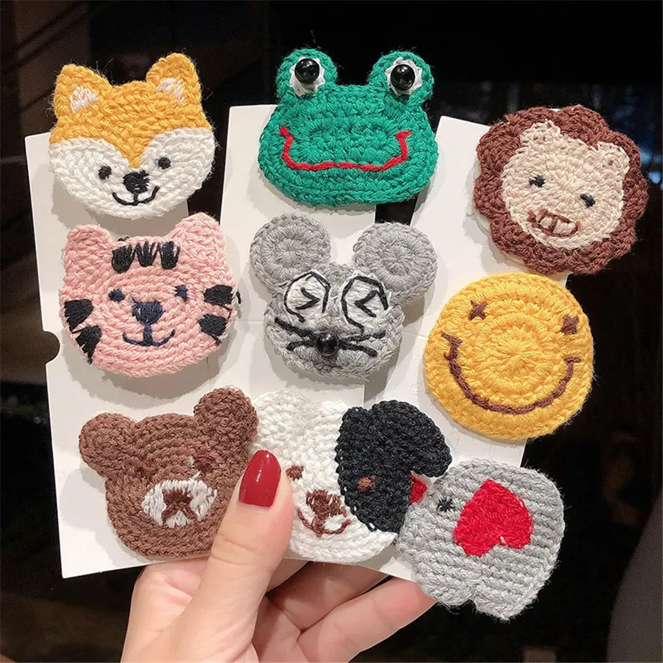 Color: black - Cartoon Handmade Woolen Animal Hairpin Hair Accessories For Girls Hair Clips Children Glitter Felt Fabric Hairclip Cat Barrettes