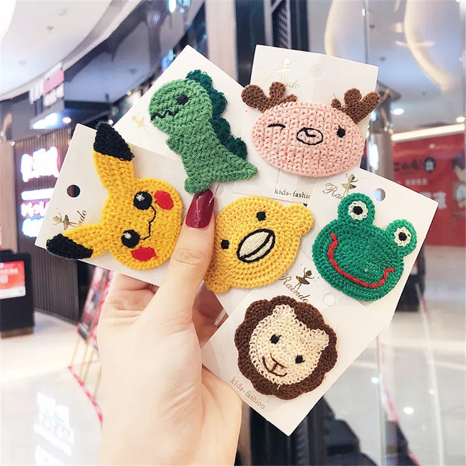 Color: black - Cartoon Handmade Woolen Animal Hairpin Hair Accessories For Girls Hair Clips Children Glitter Felt Fabric Hairclip Cat Barrettes