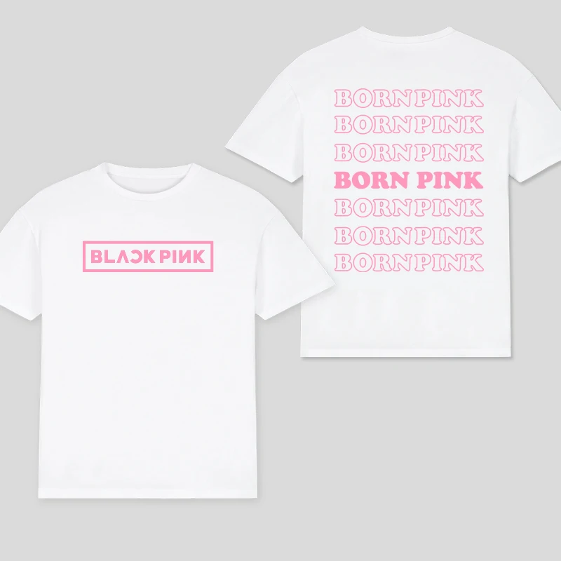 Color: black, Size: XXXL - 100% Cotton T Shirt Men Women T-shirt Black Print Pink Kpop Short Sleeve Casual Oversized Girl Tee Fashion Big Size Clothing