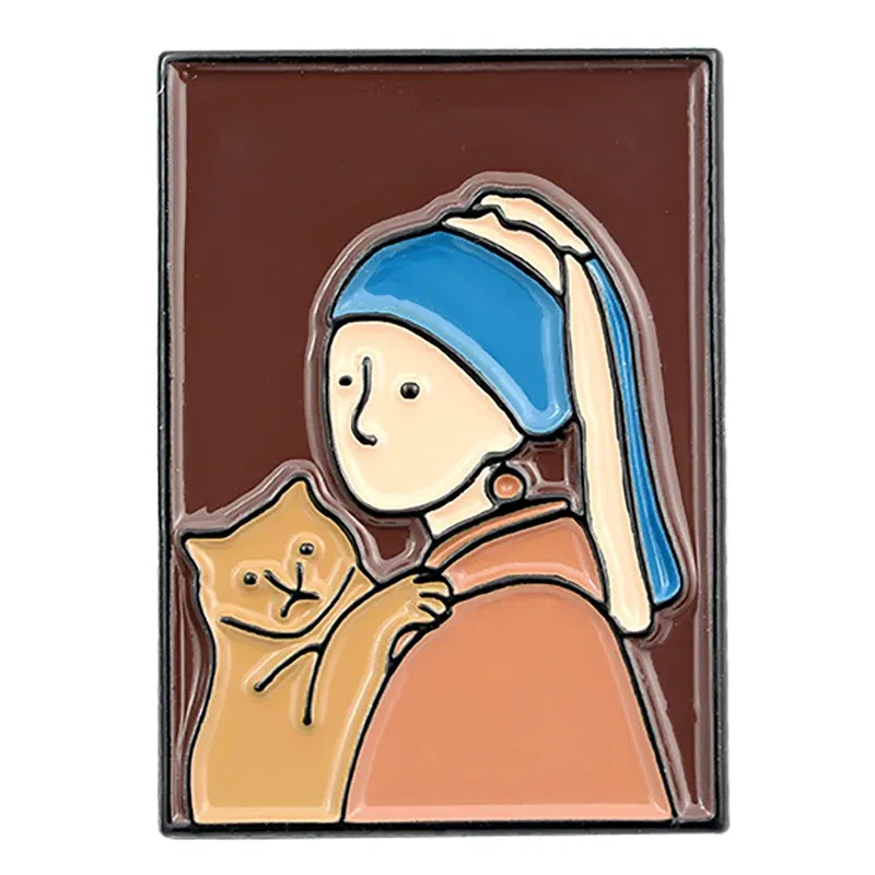 Metal color: Antique Copper Plated - Van Gogh Oil Painting Brooch Van Gogh Brooch Galaxy Brooch Star Moon Sunflower Brooch Art Brooch Van Gogh Lapel Pin