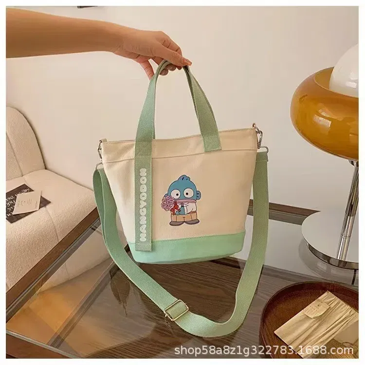 Color: Brown - Sanrio Hello Kitty Kuromi Canvas Shoulder Bag Kawaii Anime Print Lightweight Crossbody Purse for Girl