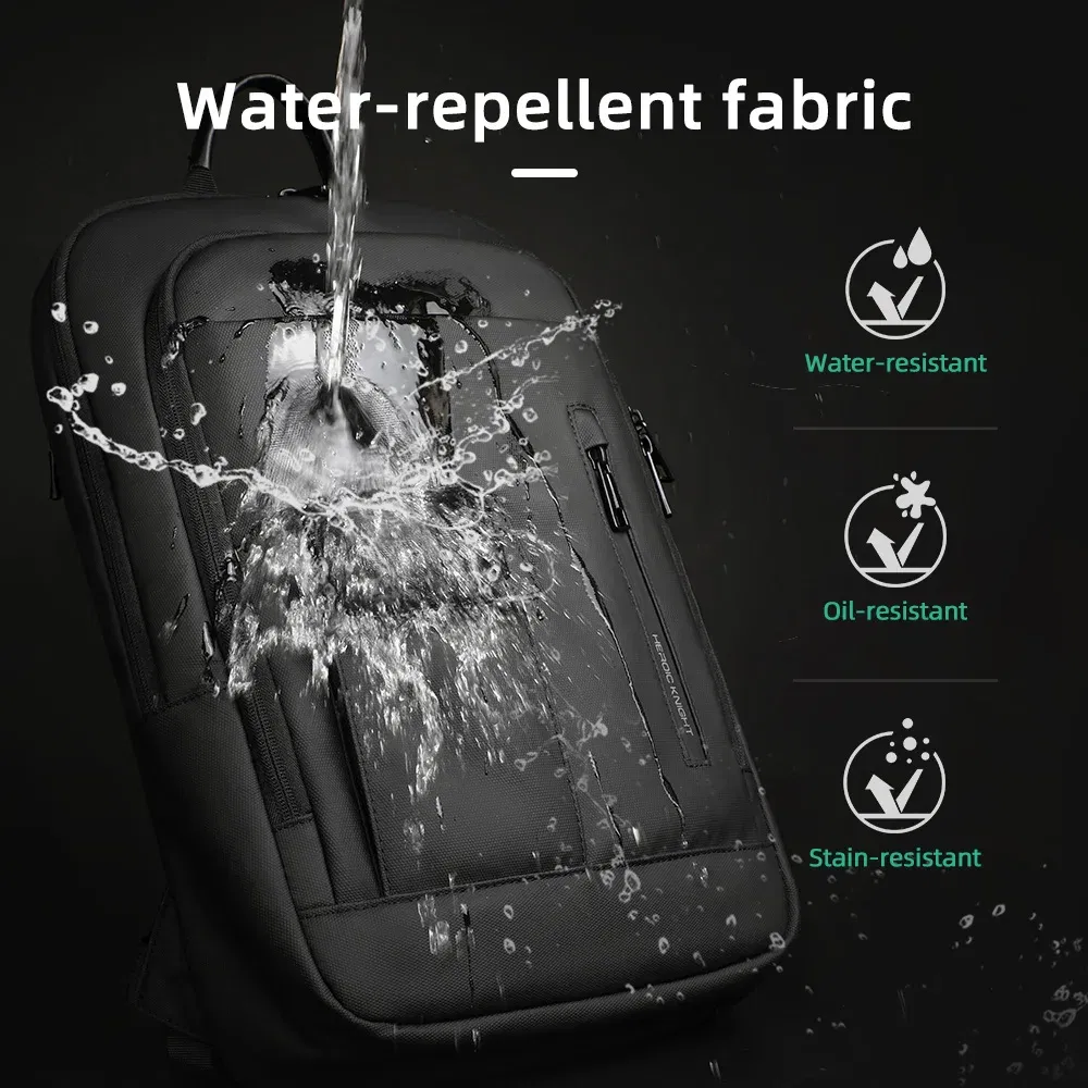 Color: black, Ships From: CHINA - Heroic Knight Slim Backpack for Men Multifunction Work Backpack for 15.6" Laptop  bag Waterproof Business Bag College Bag Male