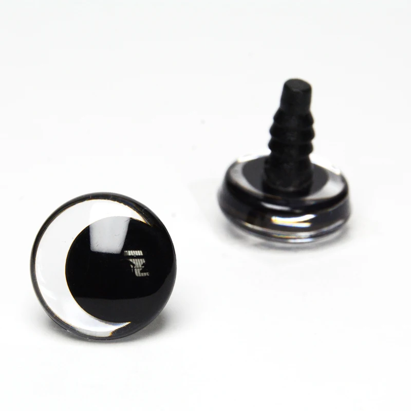 Color: WHITE, Size: S - 20pcs 12mm 14 16 18 20 25 30mm 3D Cartoon Clear toy animal safety strange eyes doll eyes eyes with hard washer-size option