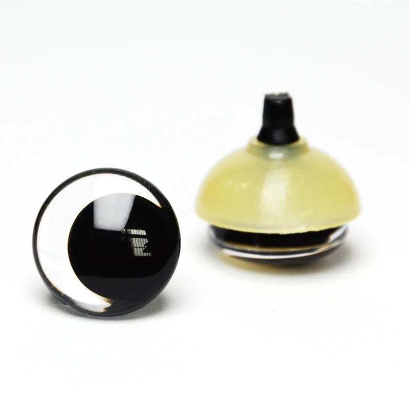 Color: WHITE, Size: S - 20pcs 12mm 14 16 18 20 25 30mm 3D Cartoon Clear toy animal safety strange eyes doll eyes eyes with hard washer-size option