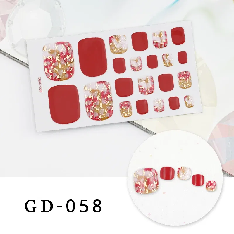 Color: purple color - Colorful Nail Stickers Foot Shiny Glitter Nails  Charms Full Cover Self-Adhesive Nail Polish Stickers for Nails Art