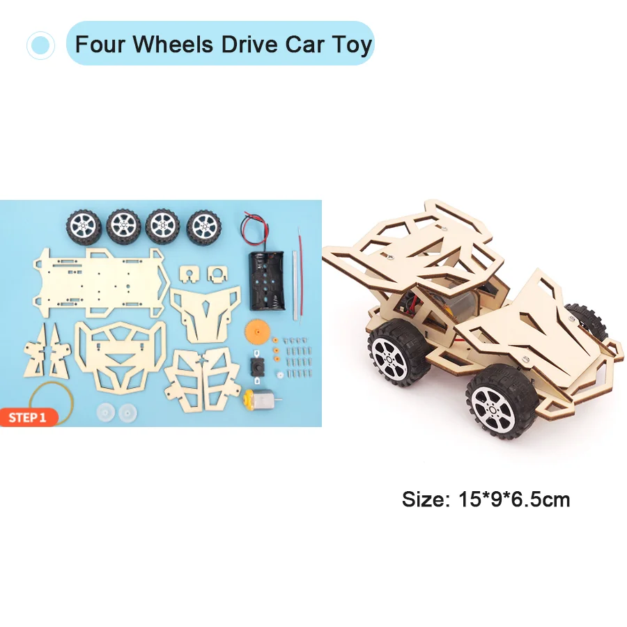 Color: army green - DIY Physical Model Science Experiment Educational Toy Handmade Small Production Assembly Craft Technology Project for School Kid