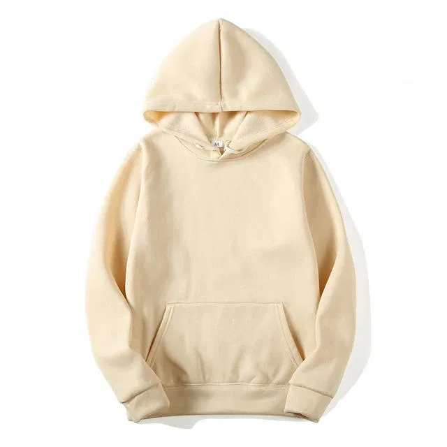 Color: Khaki, Size: XL - Blank Fleece Fashion Hoodies Men Pull Over Wholesale Hooded Sweatshirt Unisex Cheap Solid Hoodie In Bulk Sudaderas Con Capucha