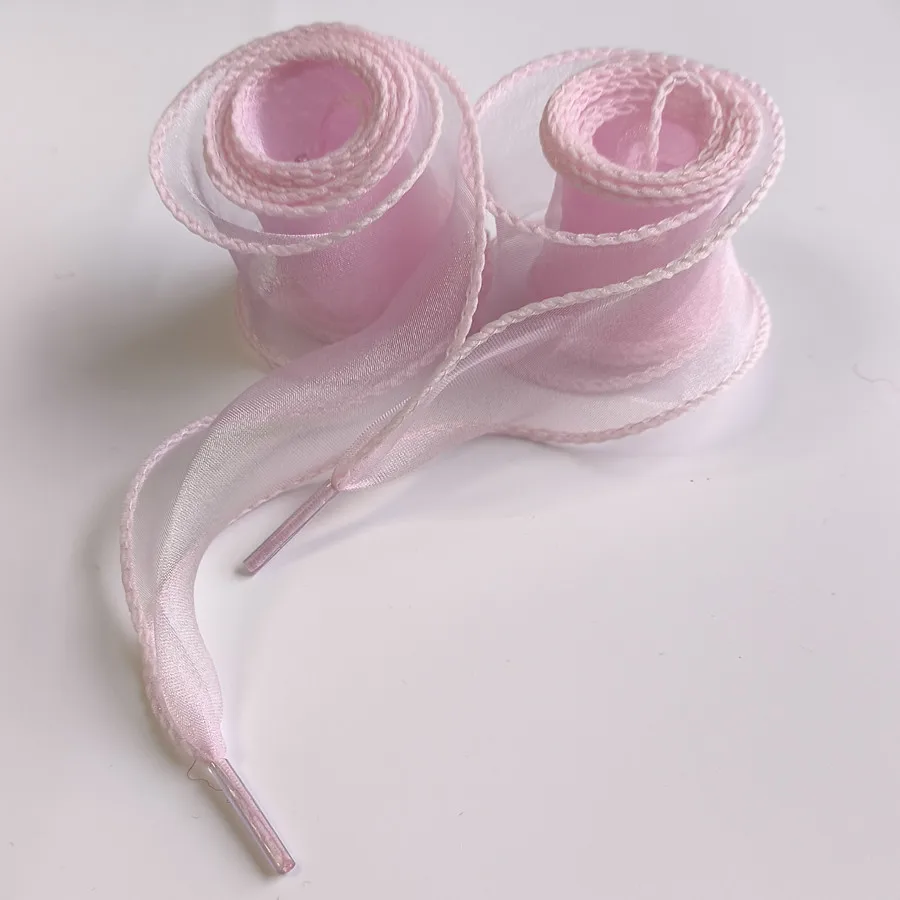 Color: Blue, Length: 100cm - 4cm Wide Festoon Fishtail Organza Shoelaces Wave Chiffen Fall Winer Bow Laces Beauty White Casual Sneaker DE Training Shoes Lace