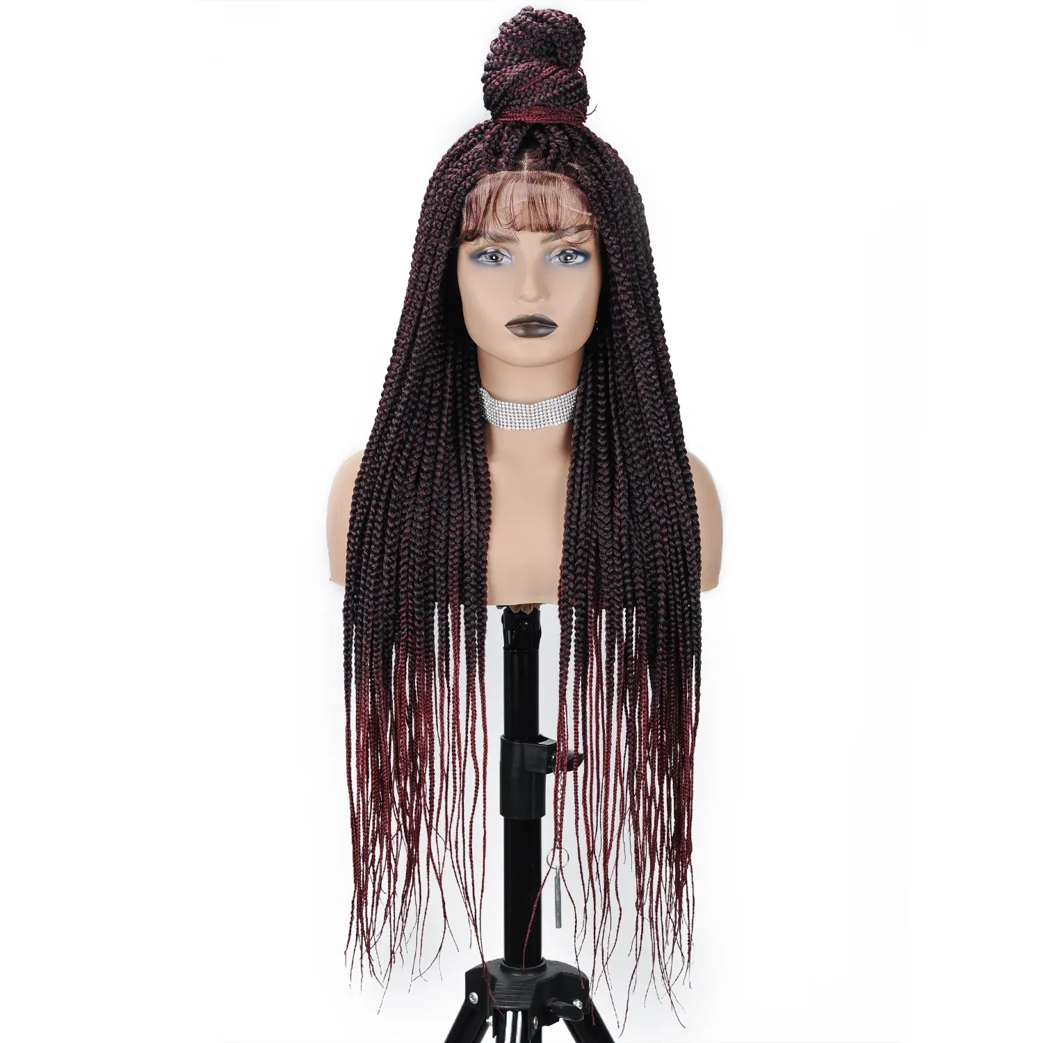 Color: K4, Ships From: CHINA, Wig Length: 36inches, Lace Wig Type: full lace wigs - 36" Full Lace Braided Wigs Synthetic Box Braids Lace Front Wigs Knotless Braided Wigs For Black Women Small Box Square Hair Wigs