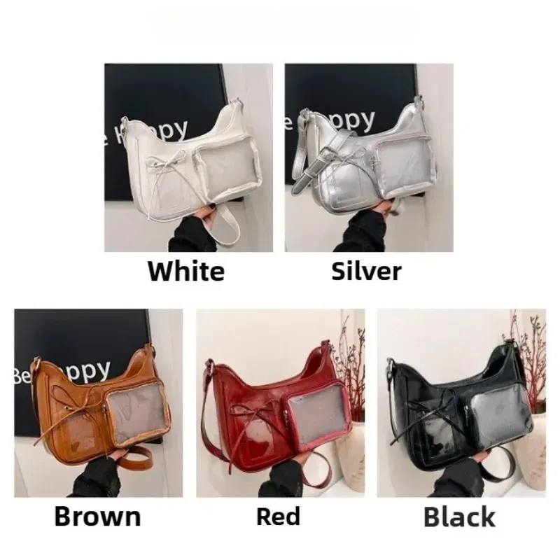 Color: Silver - Women's Transparent Ida Bags Japan Shoulder Bags Women Students Crossbody Bags Women's Designer Handbags
