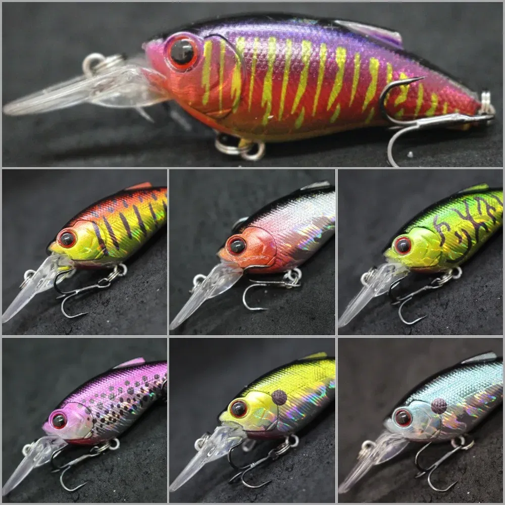 Color: Rosy Red - wLure Fishing Lure Wobbler 9.4g 7cm Loud Rattling Weight Transfer to Make Longer Casting 2 #6 Treble Hooks ABS Construction C647