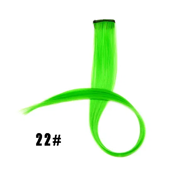 Color: P18/613, Stretched Length: 22inches - 22" Long 37 Colors Synthetic Straight Hairpieces Hair Extensions Anti-flaming Clip In One Piece Synthetic Hair Extension