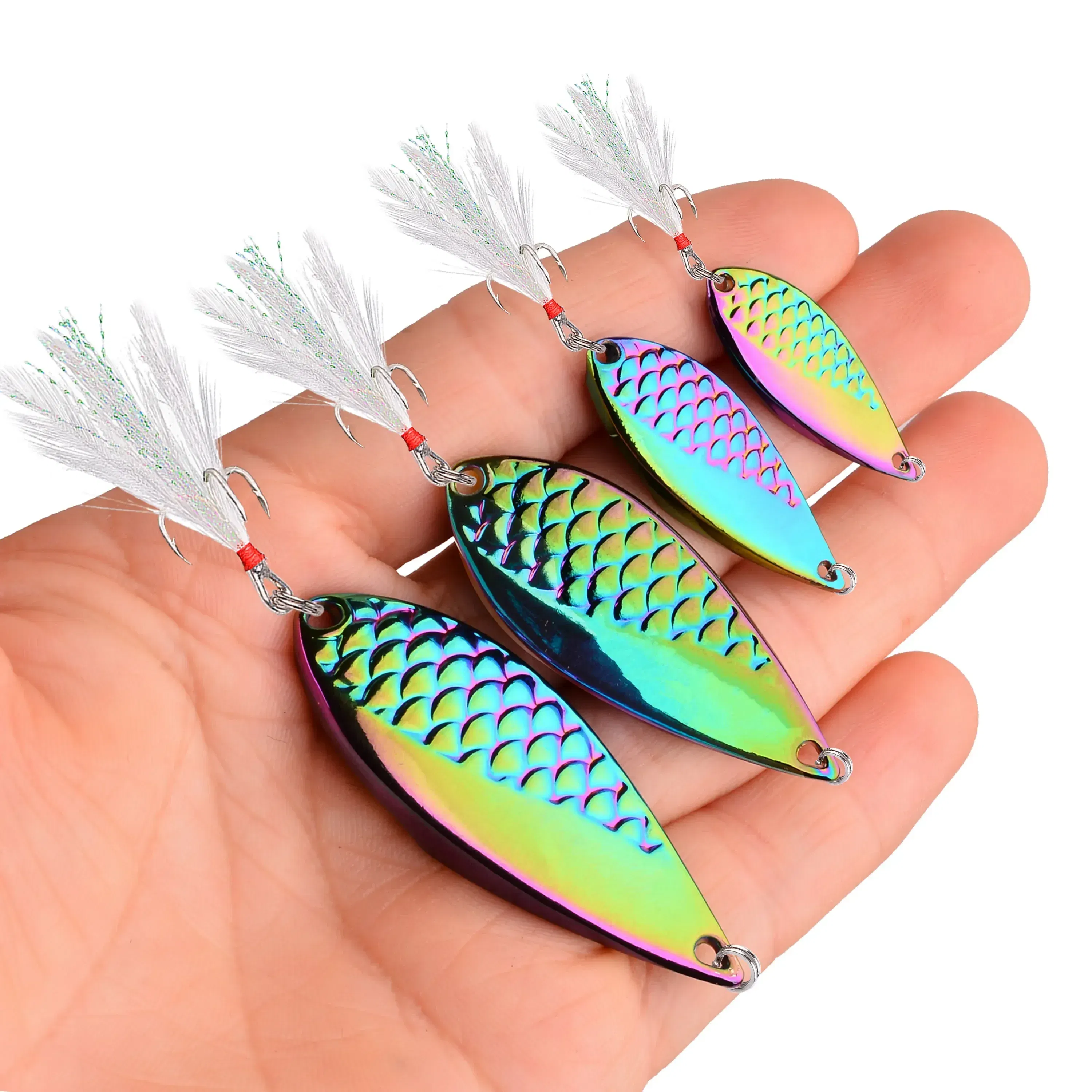 Color: Chroma Optimize - Metal Spoon Sequin Fishing Lure 2.5g 3.5g 5g 7g 10g 15g 20g Pesca Leech Jig Wobbler Crankbaits for Fly Fishing Hard Baits Lures
