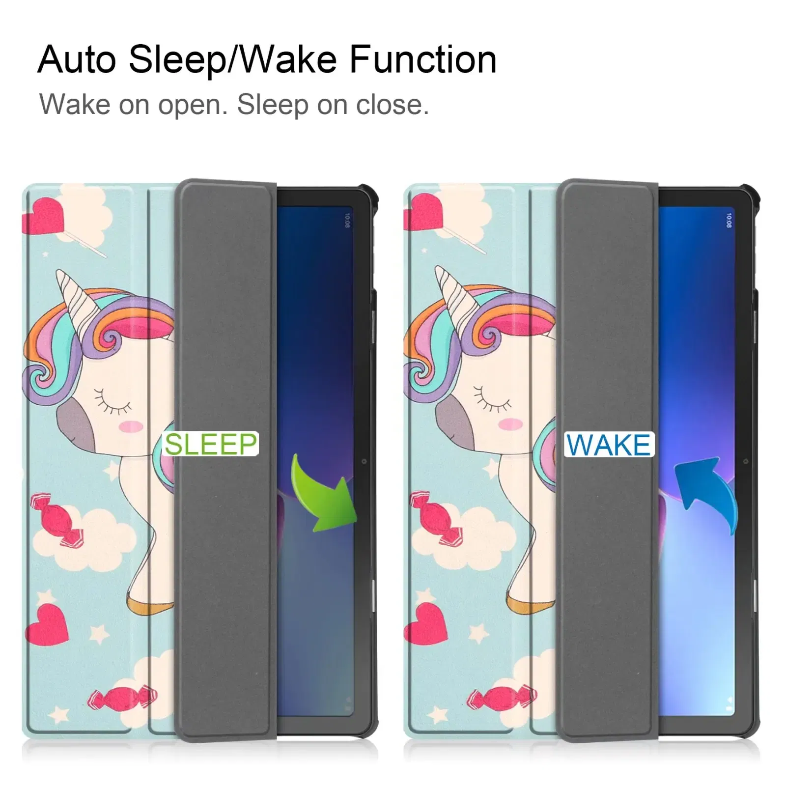 Color: Gold, Size: eleven, Ships From: CHINA - For Lenovo Tab M10 HD 2nd Gen Case TB-X306F X306X Tri-Fold Stand Wake/Sleep Magnetic Protective Shell  PU Leather Tablet Cover