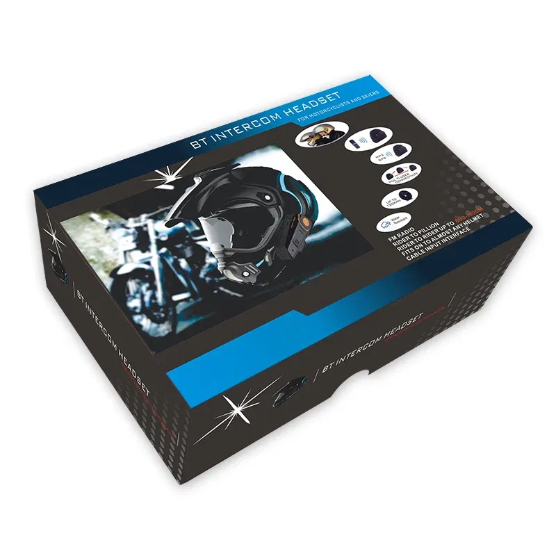 Color: WHITE - BT-S2NS Motorcycle Helmet BT Headset Intercom Moto Waterproof Multi BT Interphone 1000M Interfones MP3 FM Intercomunicador