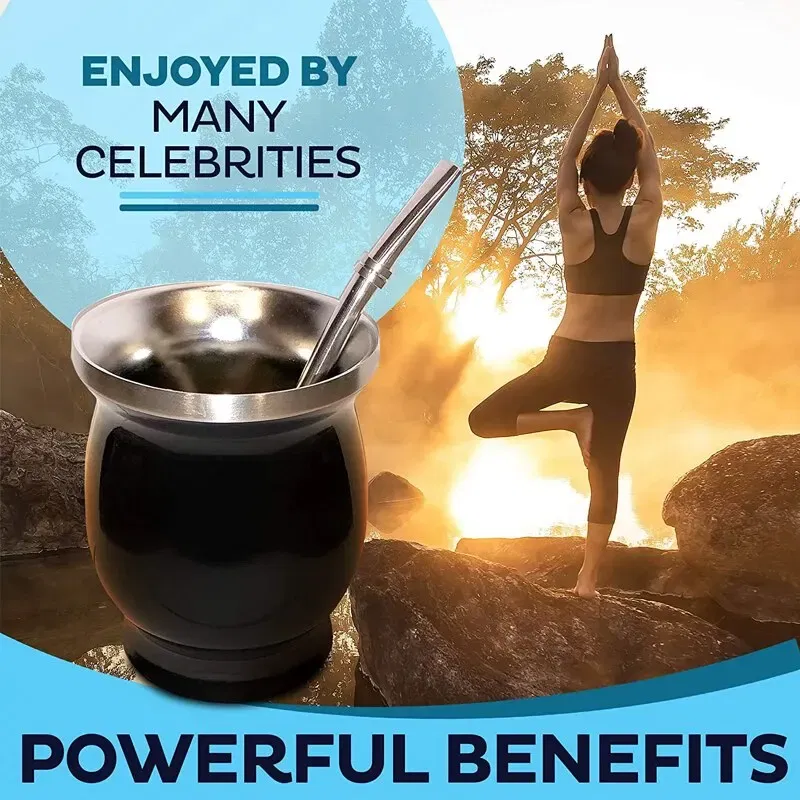 Color: black - Ma Dai Tea Cup Argentina Insulated Straw Cup Insulated Cup Simple Gourd Cup Various Styles of Tea Plum Cup