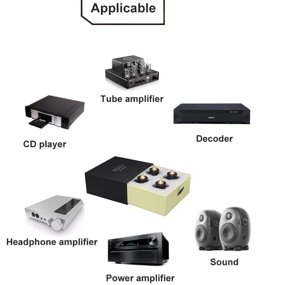 Color: Silver, Bundle: Bundle 1 - 2023 New Shock Absorber Spikes XSSH Audio Audiophile Damping Pad HIFI Speaker CD Player Amplifier Aluminium isolation Feet Spike