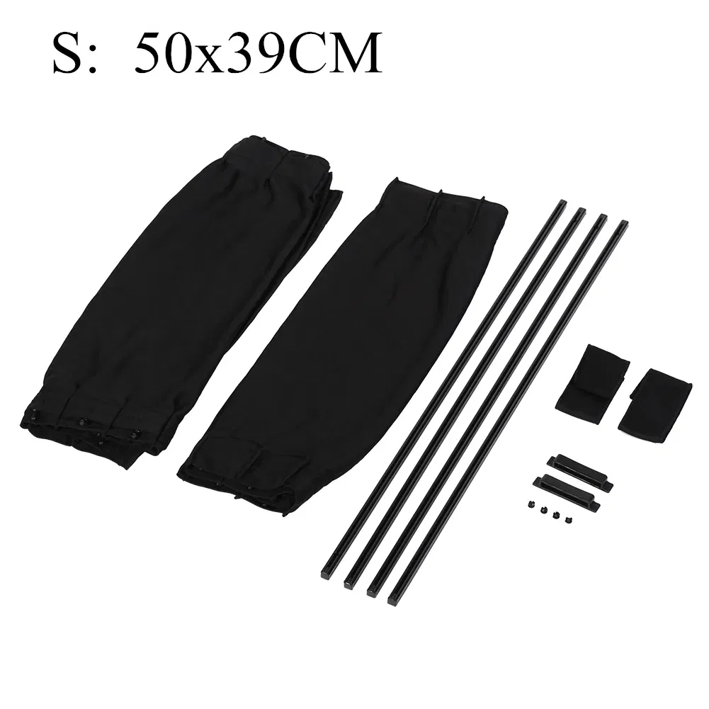 Color: army green - 2pcs 50cm Car Sun Shade Side Window Curtain Auto Foldable Uv Protection Accessories Black Pure Cloth Auto Accessories