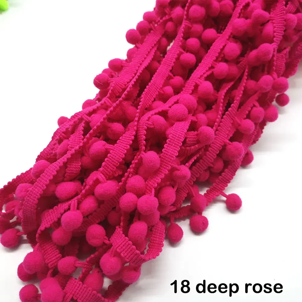Color: Beige, Size: S - 1-5yard Pom pom Fringe Lace Ribbon Pompom Trim Ball Fabric DIY Sewing Tassel Lace Kintted Fabric Handmade DIY Craft Accessorie