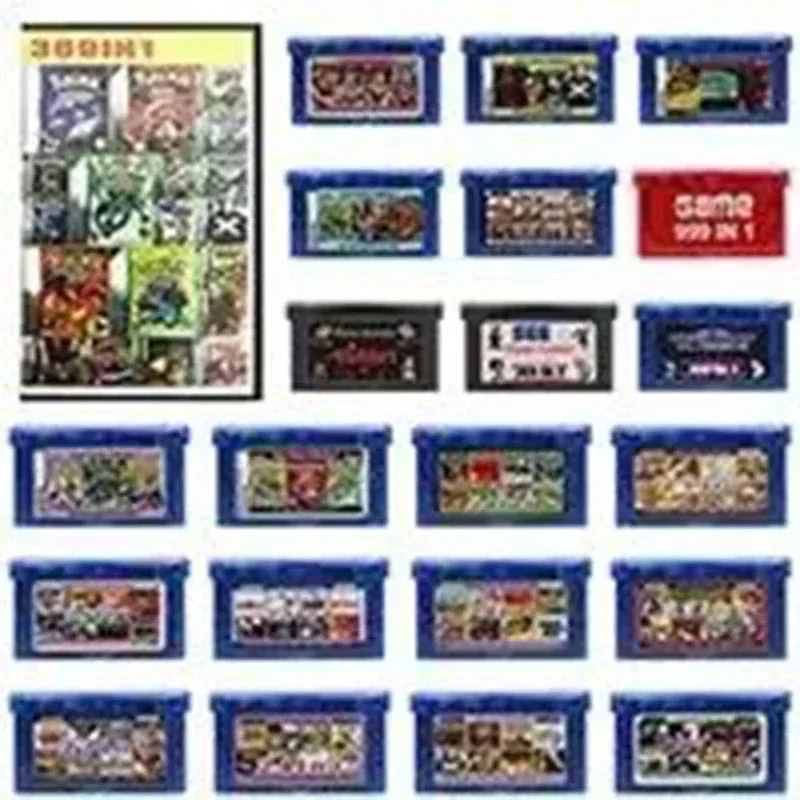 Color: army green - 32 Bit GBA Game Cartridge All in One Combo Card 150-999 Games 12-369-in-1 For GBA SP DS Video Game Console Card