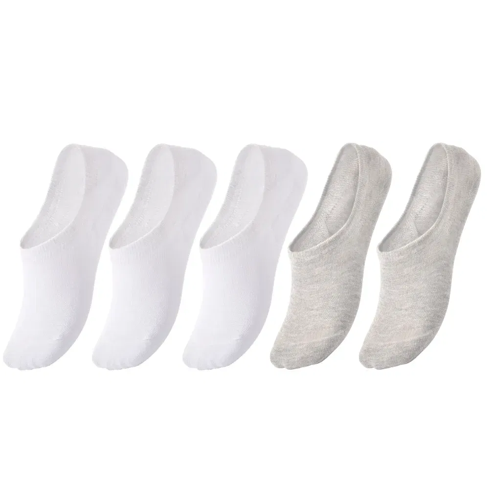 Color: Orange, Size: 2-3T - 5 pairs of boys girls children  soft invisible socks low  casual cotton leisure sailing anti-skid stealth non-display