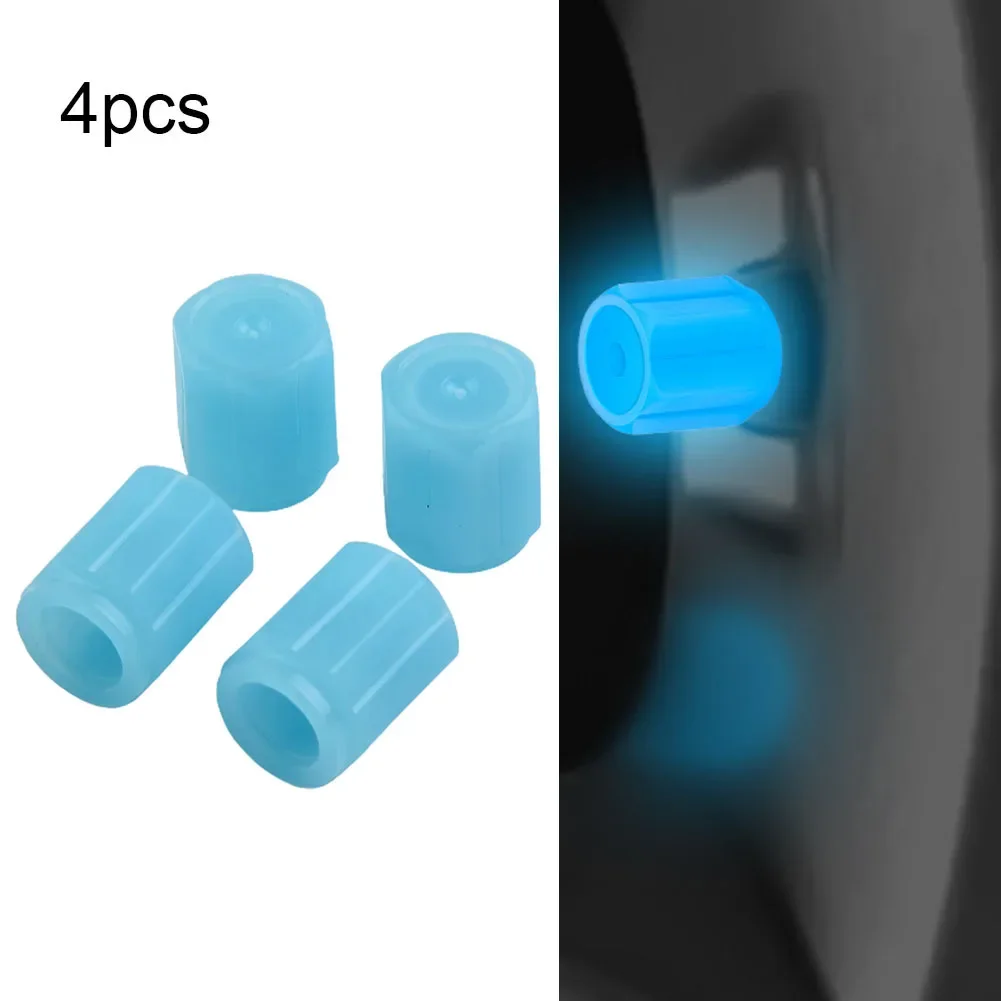 Color: Dark Grey, Ships From: CHINA - 4 PCS/Set Valve Covers Yellow Blue High-quality Luminous Bike Tire Valve Stem Cap Car Tire Valve Cap Orange Pink