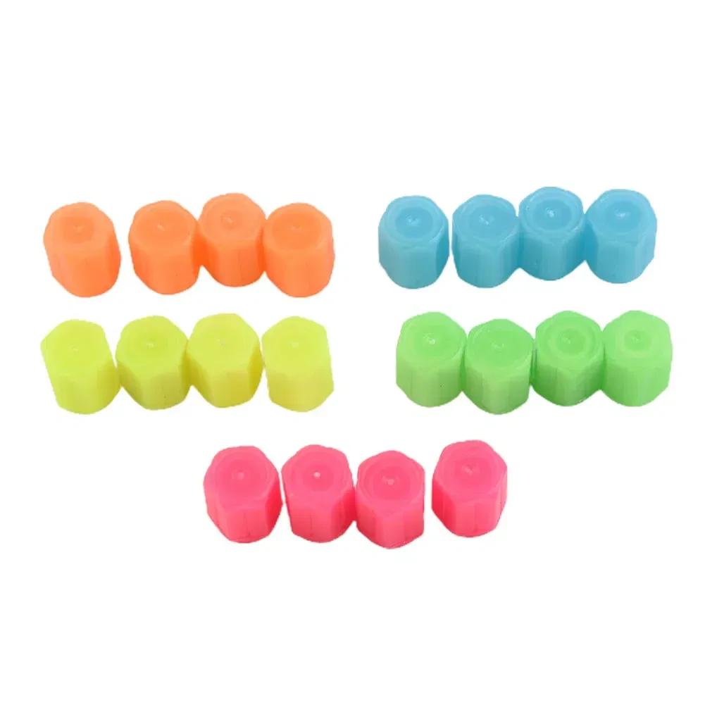 Color: Dark Grey, Ships From: CHINA - 4 PCS/Set Valve Covers Yellow Blue High-quality Luminous Bike Tire Valve Stem Cap Car Tire Valve Cap Orange Pink