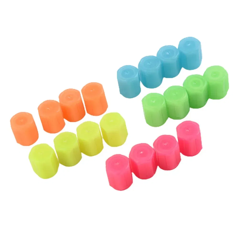 Color: Dark Grey, Ships From: CHINA - 4 PCS/Set Valve Covers Yellow Blue High-quality Luminous Bike Tire Valve Stem Cap Car Tire Valve Cap Orange Pink