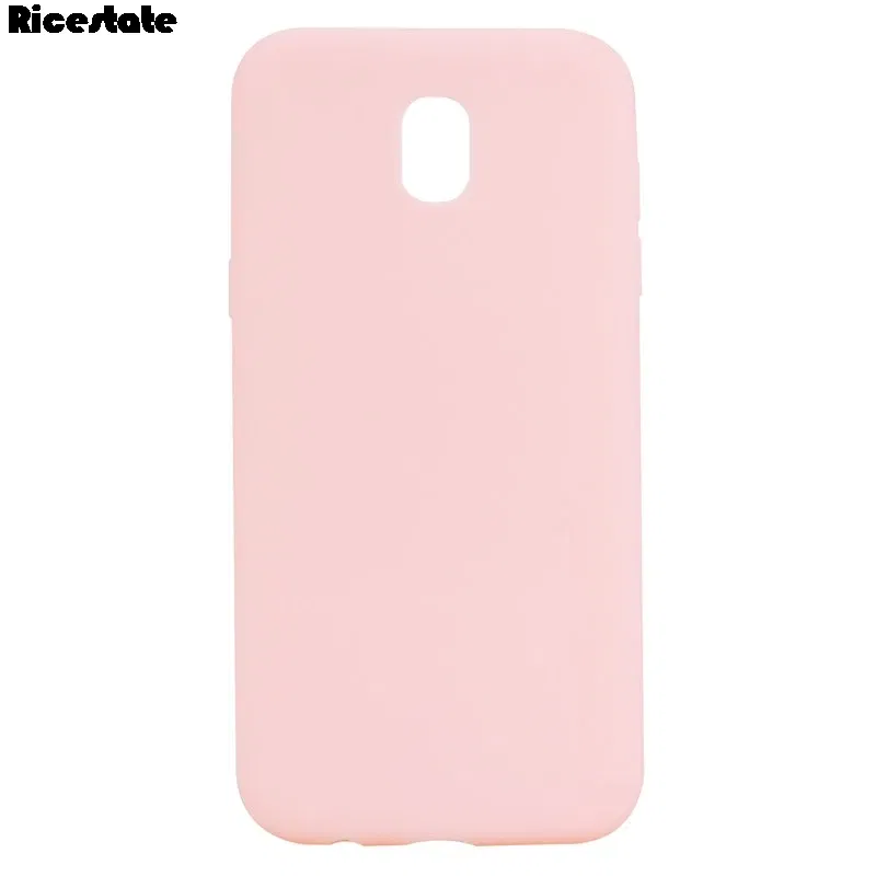 Color: Pink, Material: PU - Solid color Case For Samsung Galaxy J5 J530 J3 J330 J7 2017 J730 J4 J6 Plus J8 2018 European version Matte Silicone soft case