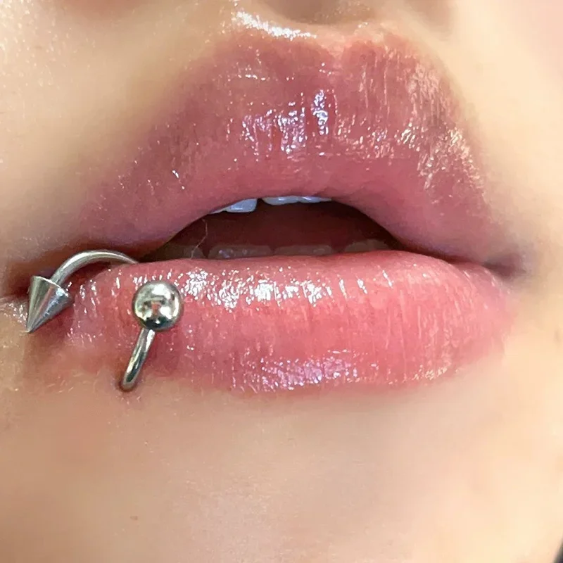 Metal color: Gold-color - Stainless Steel Nose Ring Piercing Horseshoe Spike Septum Piercing Lip Tragus Helix Piercing Body Piercing Ring Hip Hop "S"