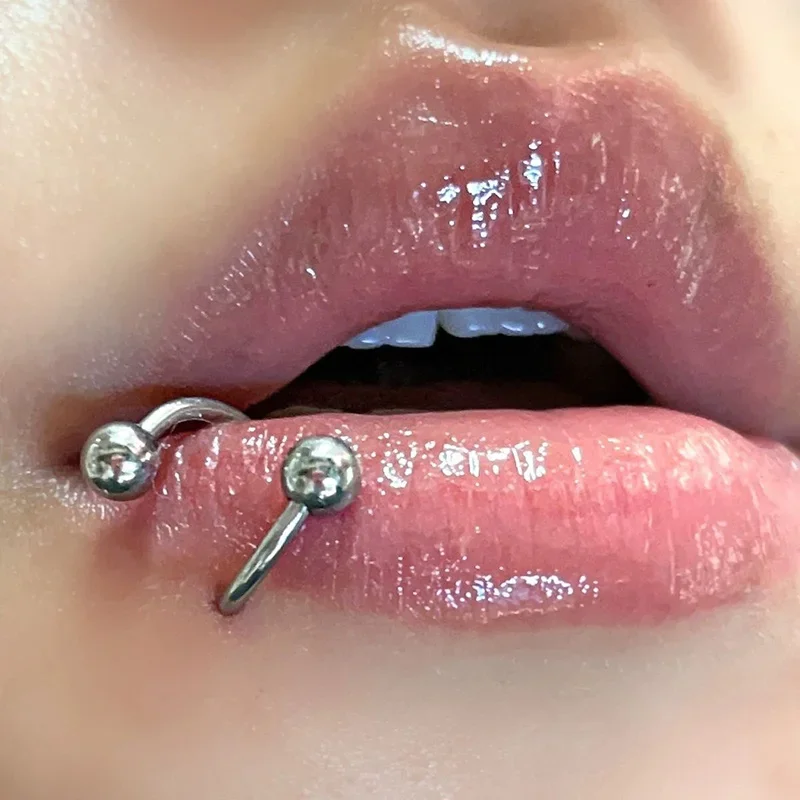 Metal color: Gold-color - Stainless Steel Nose Ring Piercing Horseshoe Spike Septum Piercing Lip Tragus Helix Piercing Body Piercing Ring Hip Hop "S"