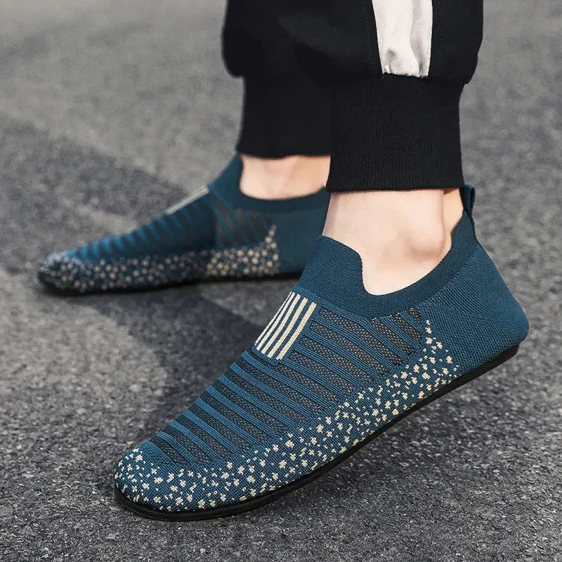 Color: SKY BLUE, Shoe Size: 40 - MAEDEF Mens Shoes Comfortable Casual Shoes Men Home Slippers Lightweight Breathable Walking Moccasins Thin Bottom House Shoes