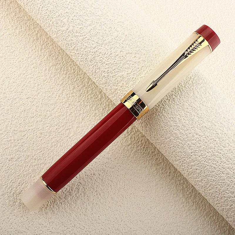 Color: Yellow, Nib Size: EF - JINHAO 100 Centennial Fountain Pen Resin Gold Clip Nib EF F M Students Pens Business Stationery School Office Supplies PK 9019