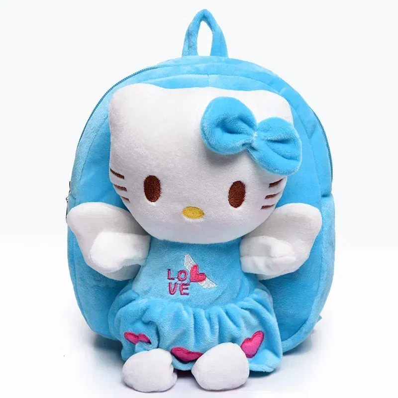 Color: Blue - Cartoon cute children schoolbag kindergarten small class baby backpack kt cat Mickey 1-3 years old plush backpack