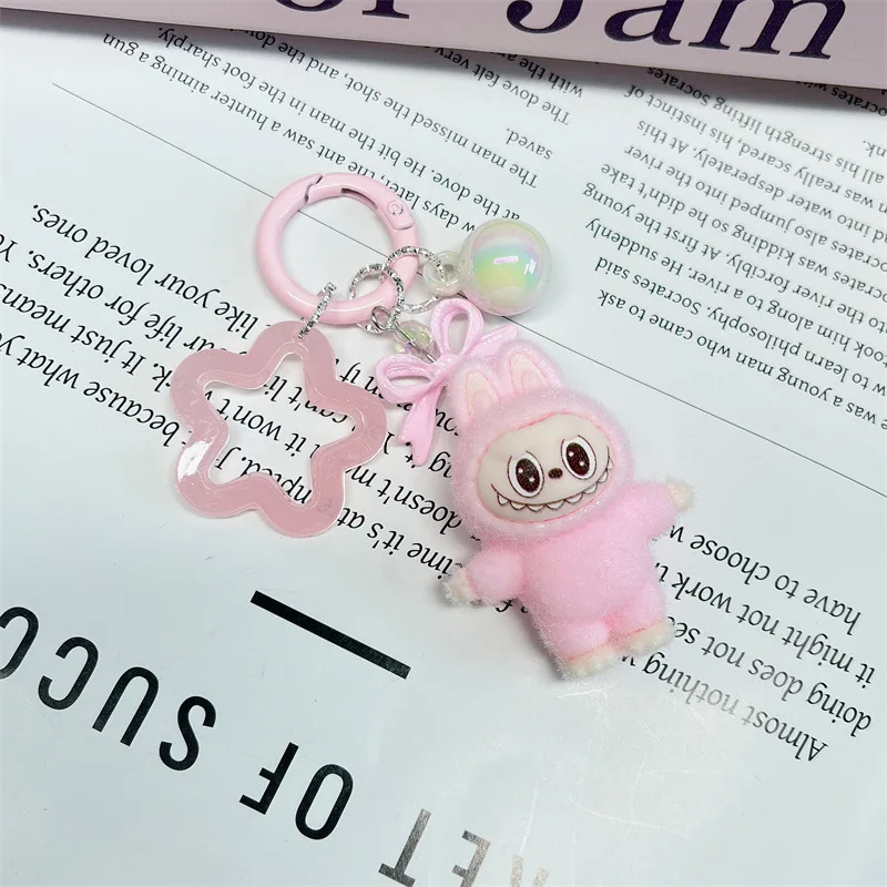 Color: black, Ships From: CHINA - Cute flocking anime keychains, charming 3D accessories, car key rings, jewelry, cartoon phone pendants, gifts