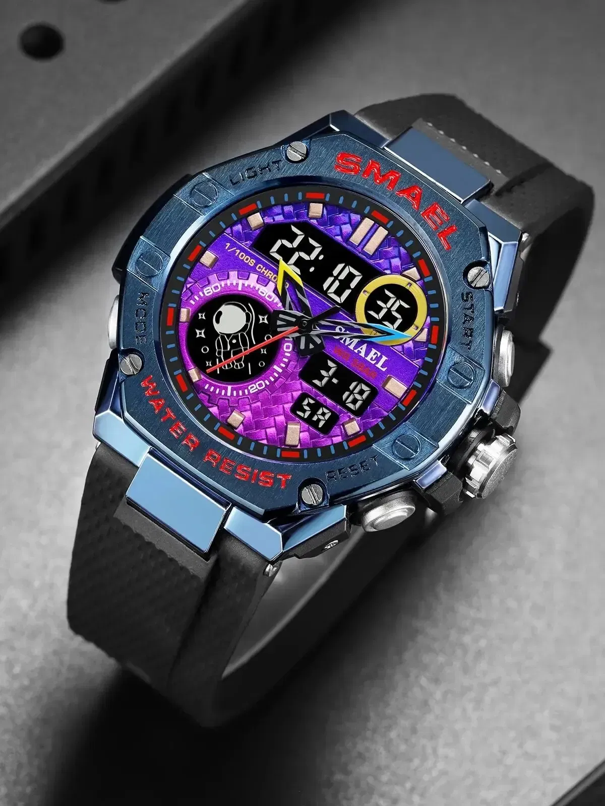 Color: Red - Sports Watch Men Waterproof Watches SMAEL Fashion Brand Digital Quartz Clock Stopwatch 8068 Military Army Quartz Wristwatches