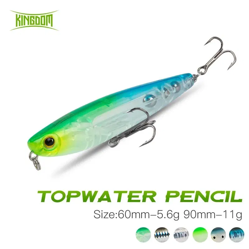 Size: 120mm, Color: Yellow - Kingdom Topwater Fishing Lure Pencil Wobblers Hard Bait 60mm 5.6g/90mm 11g Artificial Lure Walking Dog Action For Pike Bass